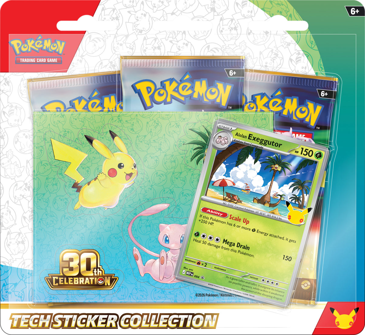 Pokemon 30th Celebration Tech Sticker Blister (Assorted)